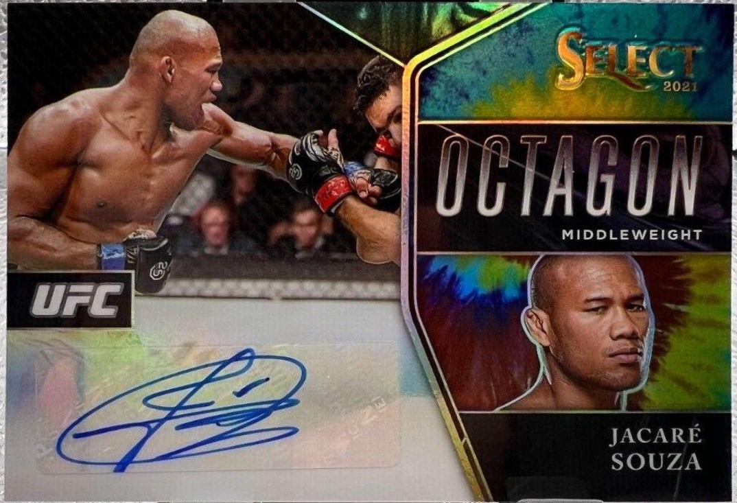 Ronaldo Souza 2021 Panini Select UFC Octagon Action Signatures #4 Tie Dye Prizms