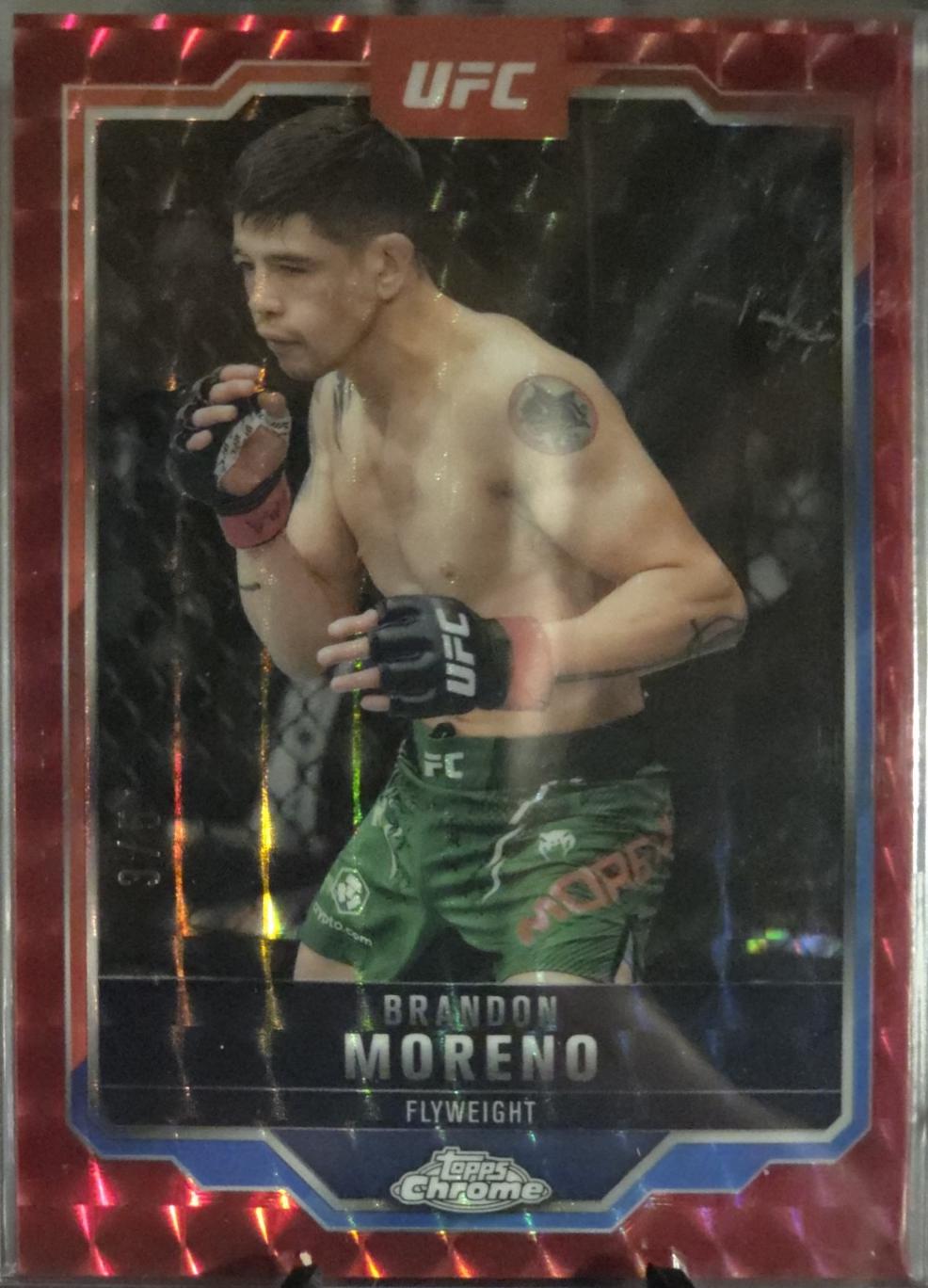 Brandon Moreno 2025 Topps Chrome UFC Base #46 Red Refractor