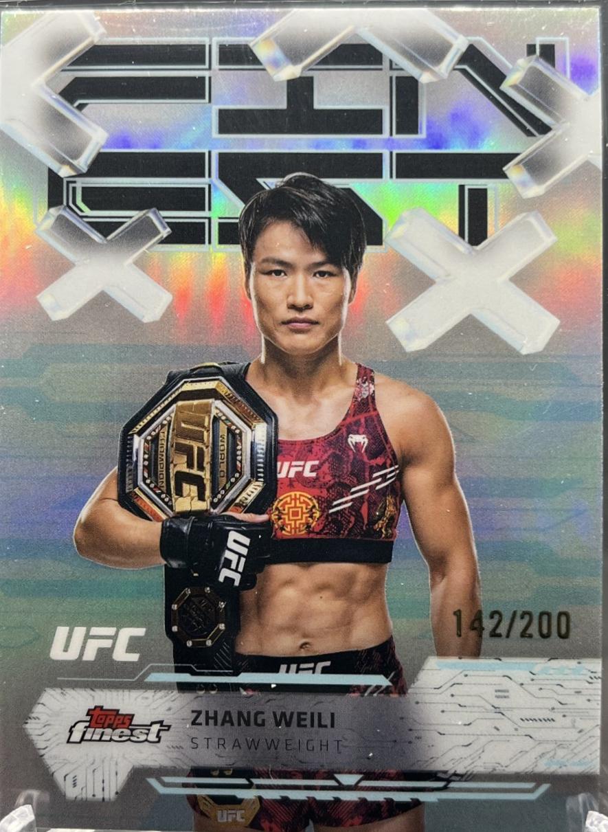 Zhang Weili 2025 Topps Finest UFC Base Common #50 Blue Refractor