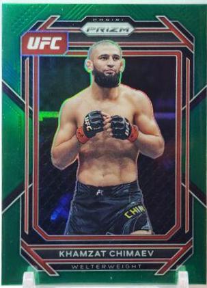 Khamzat Chimaev 2023 Panini Prizm UFC Base #150 Green