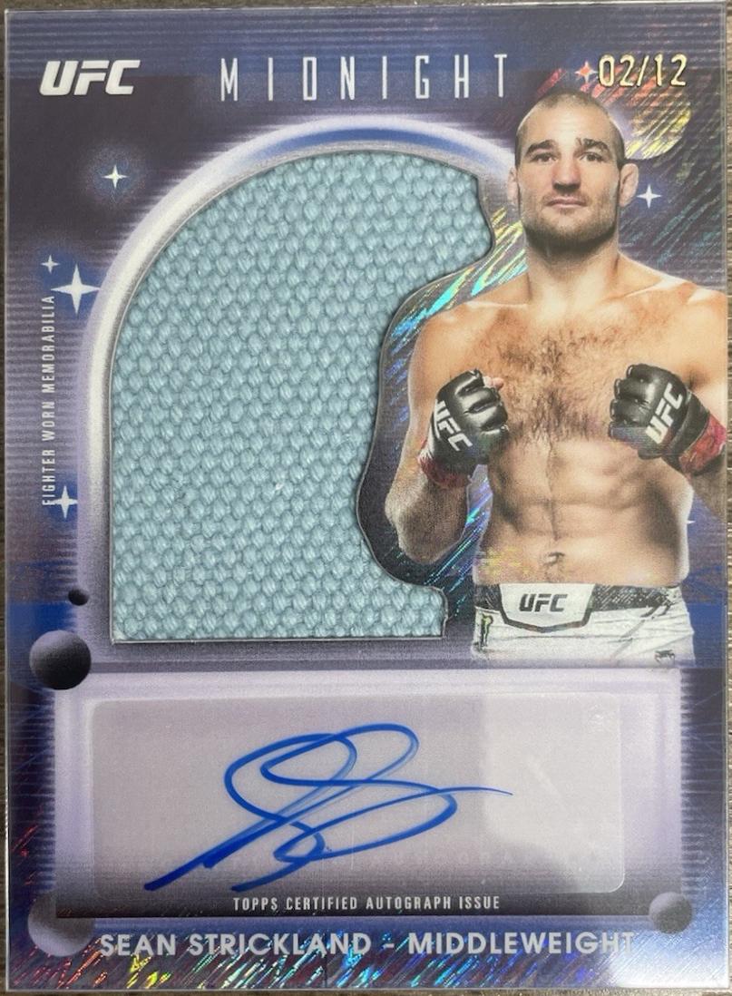 Sean Strickland 2025 Topps Midnight UFC Relic Autographs #VRA-SS Daybreak