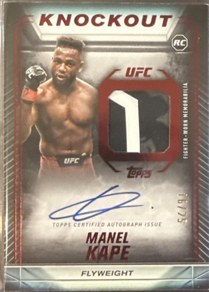 Manel Kape 2024 Topps Knockout UFC Knockout Autograph Relics #KAR-MKE Red