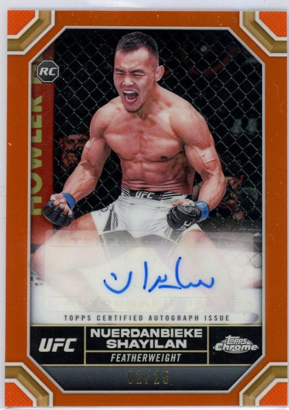 Shayilan Nuerdanbieke 2024 Topps Chrome UFC Chrome Rookie Autographs #CRA-SNU Orange Refractor