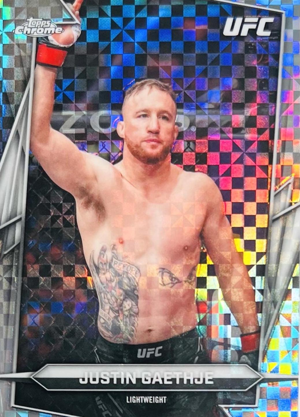 Justin Gaethje 2026 Topps Chrome UFC Base #39 X-fractor
