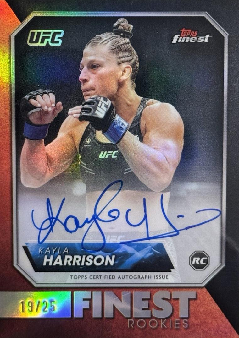 Kayla Harrison 2024 Topps Finest UFC Rookie Finest Autographs #RFA-KH Black Refractor