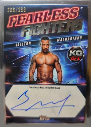 Jailton Almeida 2025 Topps Knockout UFC Fearless Fighters Signatures #FF-JM Red
