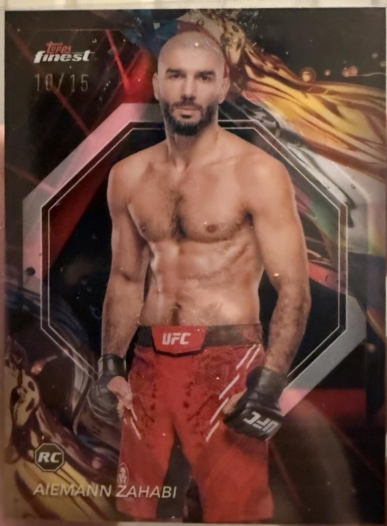 Aiemann Zahabi 2024 Topps Finest UFC Base Uncommon #141 Red Black Vapor Refractor