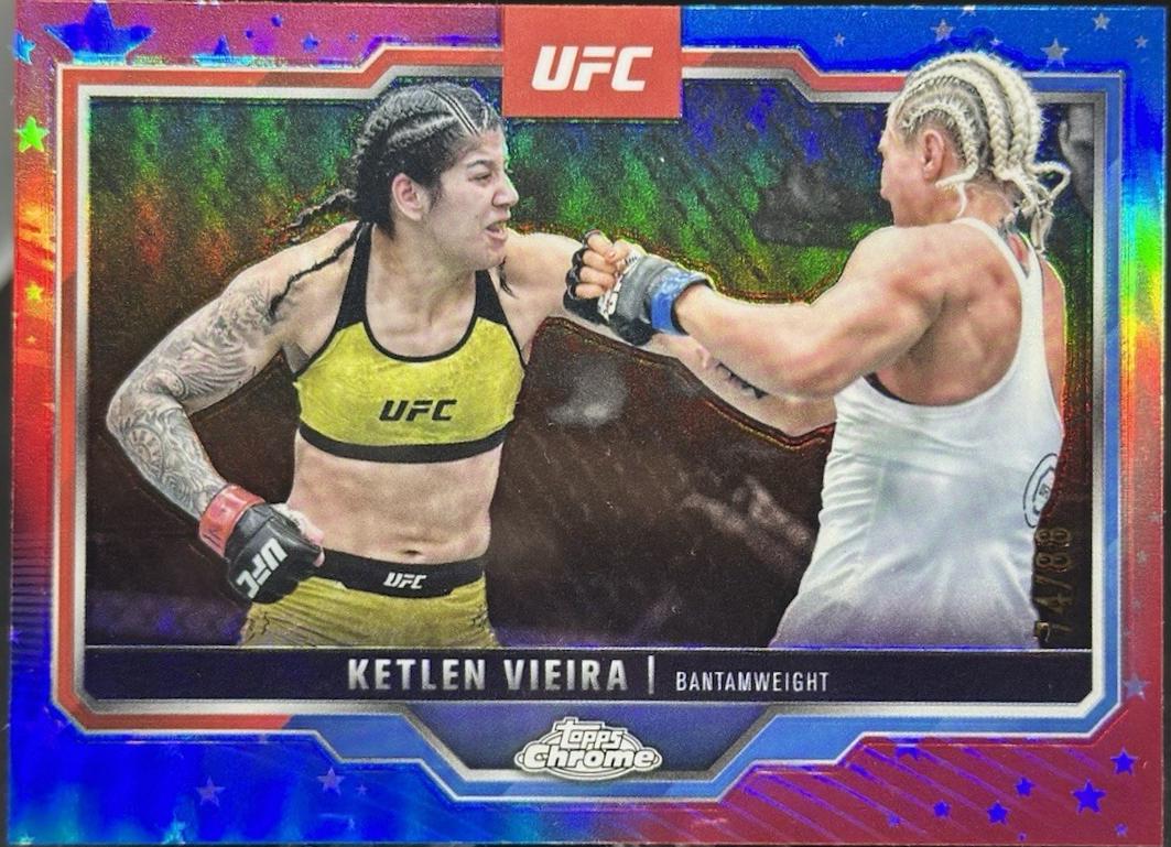 Ketlen Vieira 2025 Topps Chrome UFC Base #149 Red White Blue Refractor
