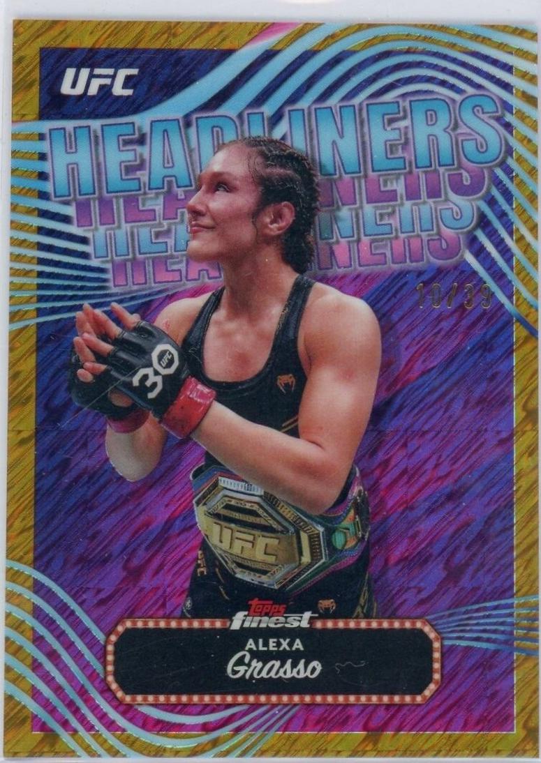 Alexa Grasso 2024 Topps Finest UFC Headliners #HDL-12 Gold Shimmer Refractor