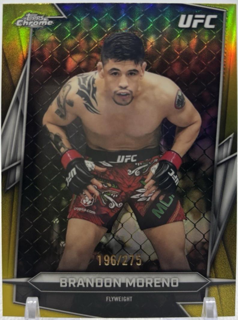 Brandon Moreno 2026 Topps Chrome UFC Base #162 Yellow Refractor