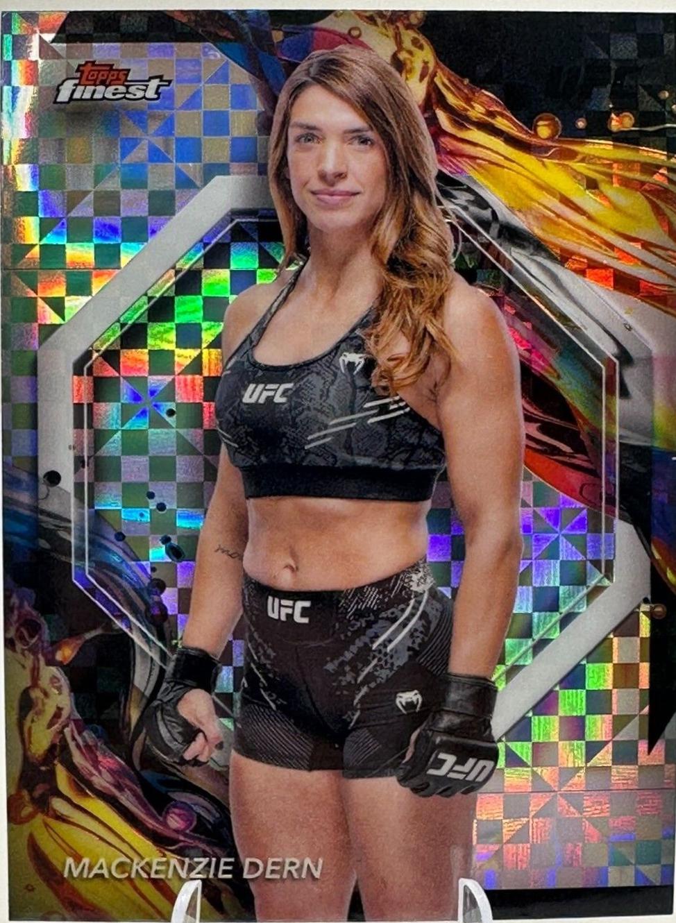 Mackenzie Dern 2024 Topps Finest UFC Base Uncommon #164 Checkerboard Refractor
