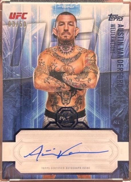 Austin Vanderford 2026 Topps Knockout UFC Knockout Autographs #KOA-AVD Blue