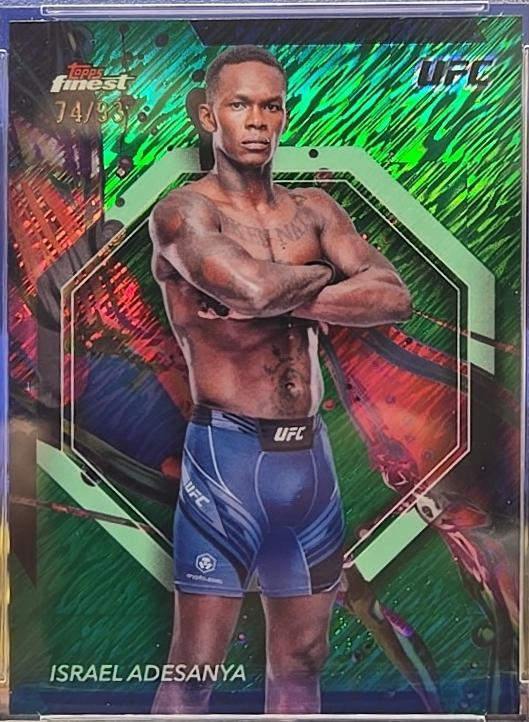 Israel Adesanya 2024 Topps Finest UFC Base Common #53 Green Shimmer Refractor