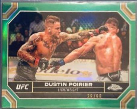Dustin Poirier 2024 Topps Chrome UFC Base #64 Green Refractor