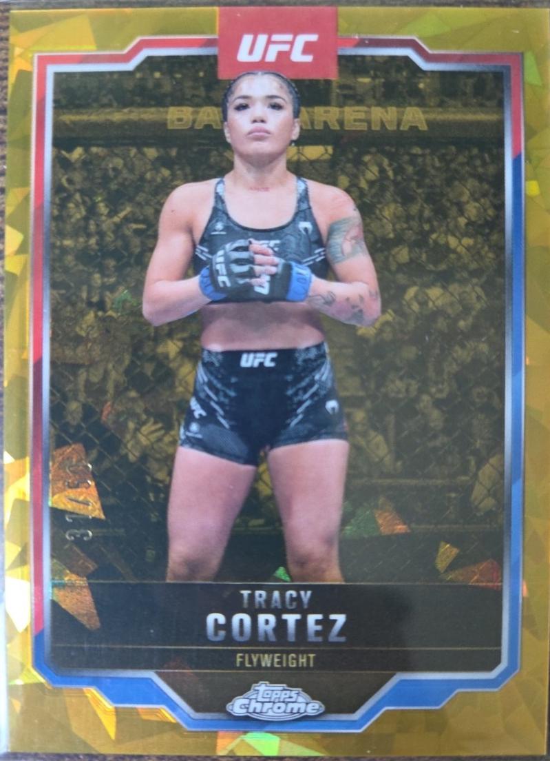 Tracy Cortez 2025 Topps Chrome Sapphire UFC Base Sapphire #134 Gold Sapphire