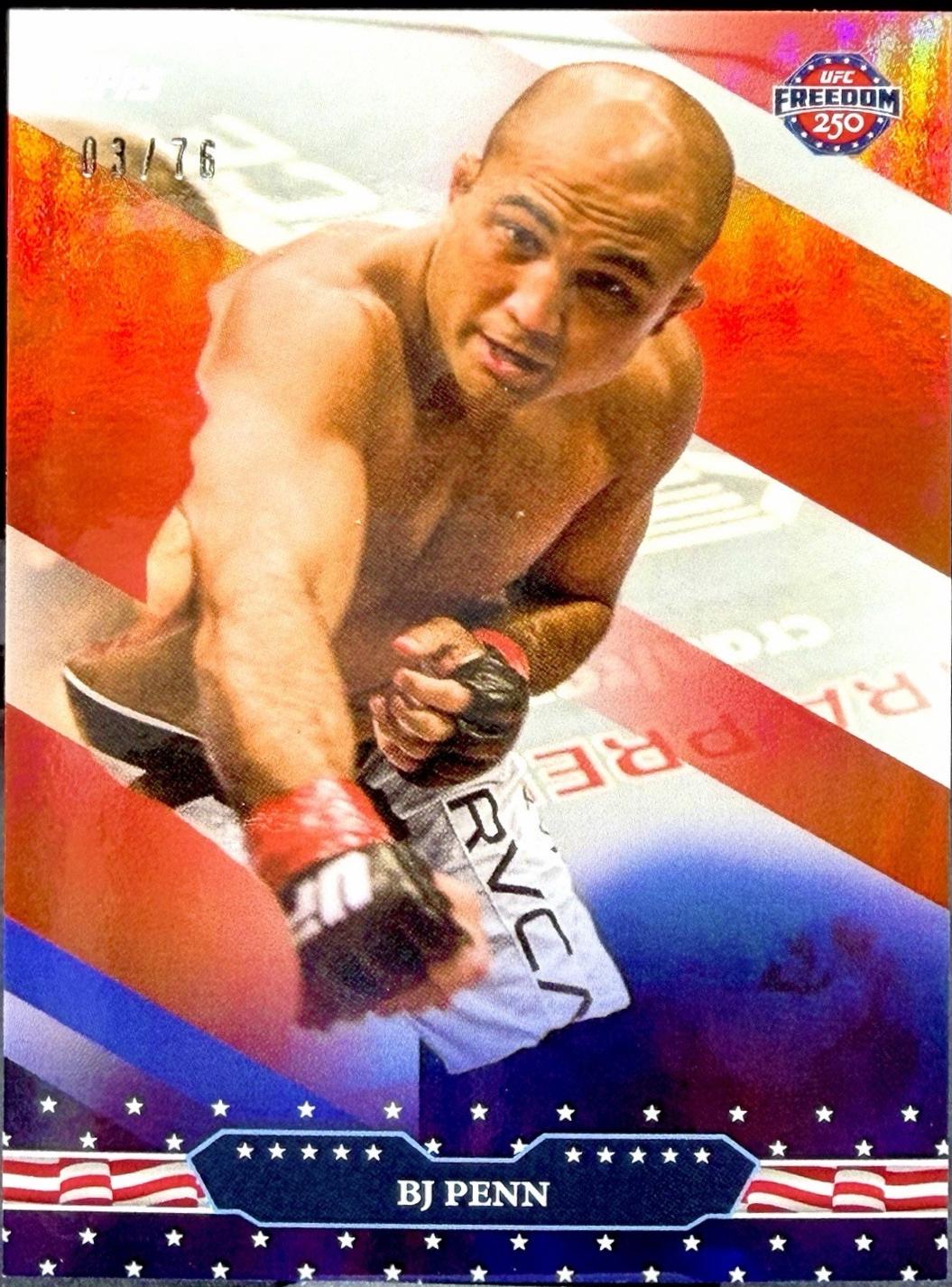 BJ Penn 2026 Topps UFC Freedom 250 Base #25 Red White Blue