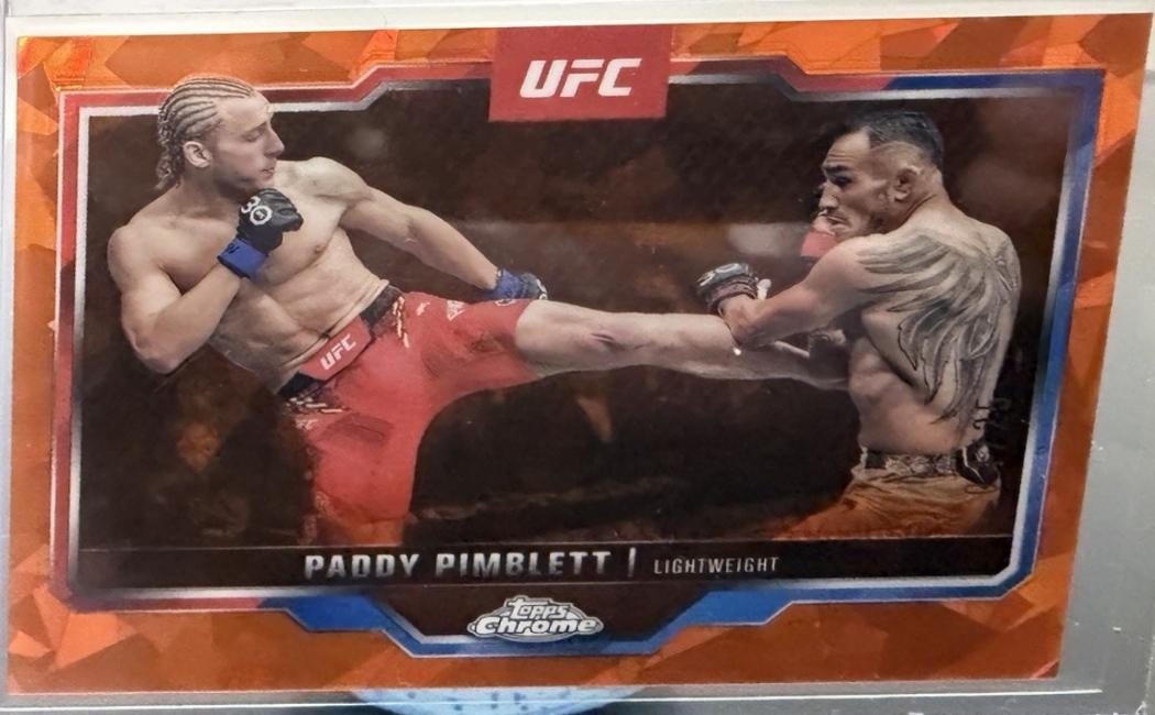 Paddy Pimblett 2025 Topps Chrome Sapphire UFC Base Sapphire #177 Orange Sapphire