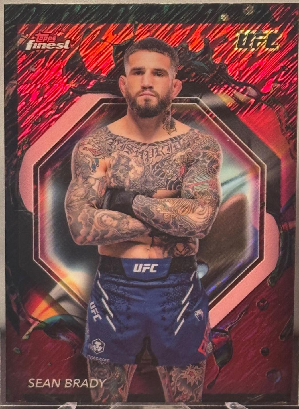 Sean Brady 2024 Topps Finest UFC Base Rare #208 Red Shimmer Refractor
