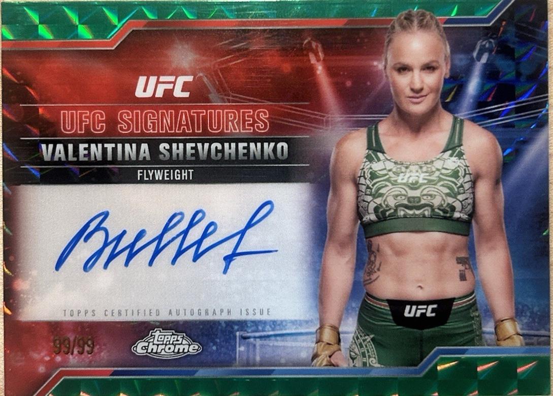 Valentina Shevchenko 2025 Topps Chrome UFC UFC Signatures #SIG-VS Geometric Green Refractor