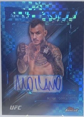 Renato Moicano 2025 Topps Finest UFC Showstopper Autographs #SSA-RM Blue Checkerboard Refractor
