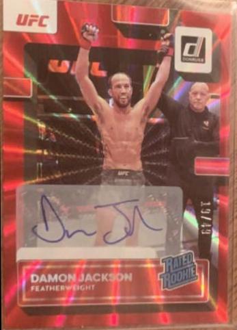 Damon Jackson 2023 Panini Donruss UFC Rated Rookies Signatures #215 Red Laser