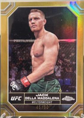 Jack Della Maddalena 2024 Topps Chrome UFC Base #82 Gold Refractor