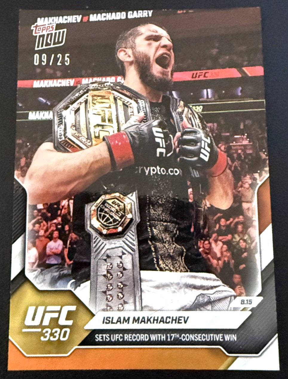 Islam Makhachev Topps Now UFC Base #28 Orange Foil