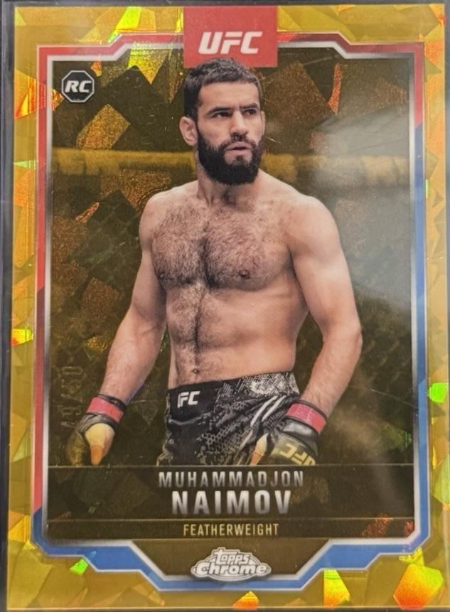 Muhammadjon Naimov 2025 Topps Chrome Sapphire UFC Base Sapphire #45 Gold Sapphire