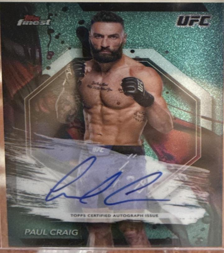 Paul Craig 2024 Topps Finest UFC Finest Autographs #FA-PCG Aqua Glitter Refractor
