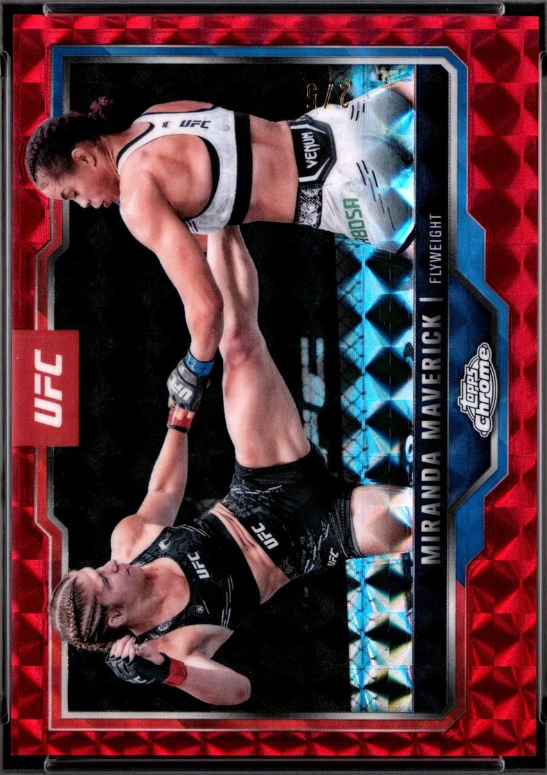 Miranda Maverick 2025 Topps Chrome UFC Base #5 Red Geometric Refractor