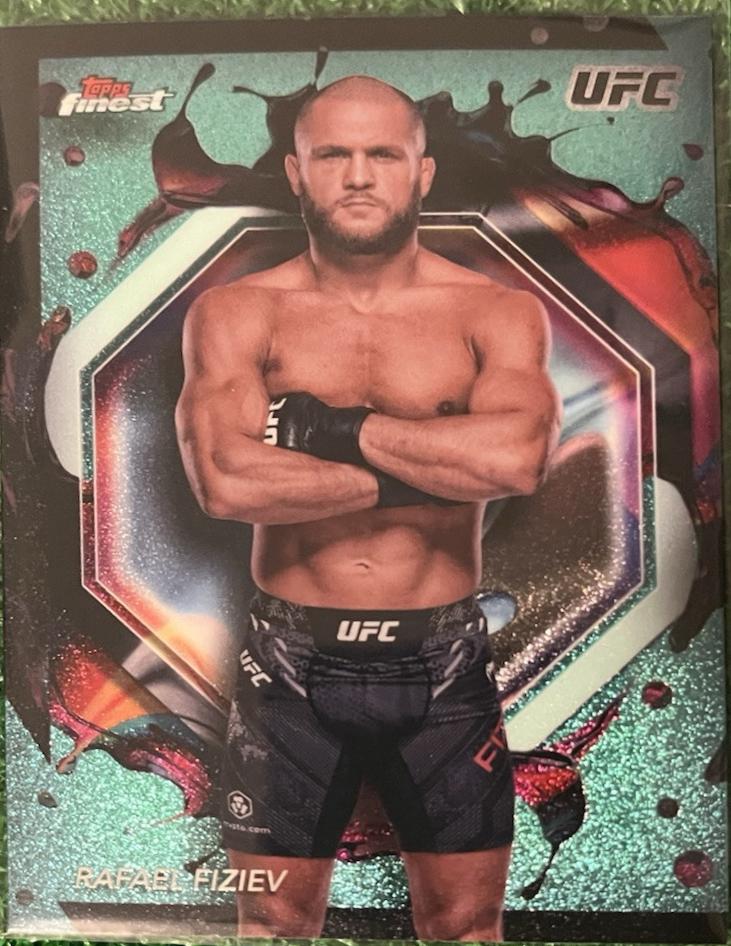 Rafael Fiziev 2024 Topps Finest UFC Base Uncommon #156 Aqua Glitter Refractor