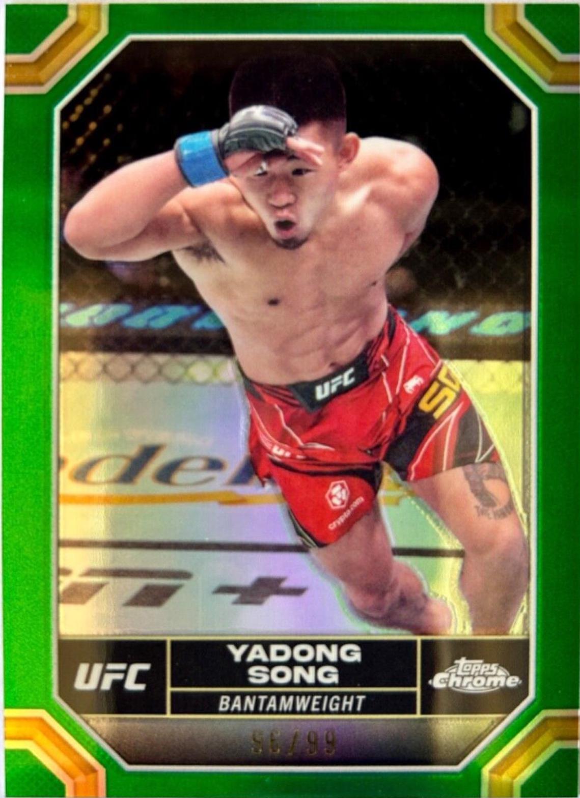 Song Yadong 2024 Topps Chrome UFC Base #179 Green Refractor