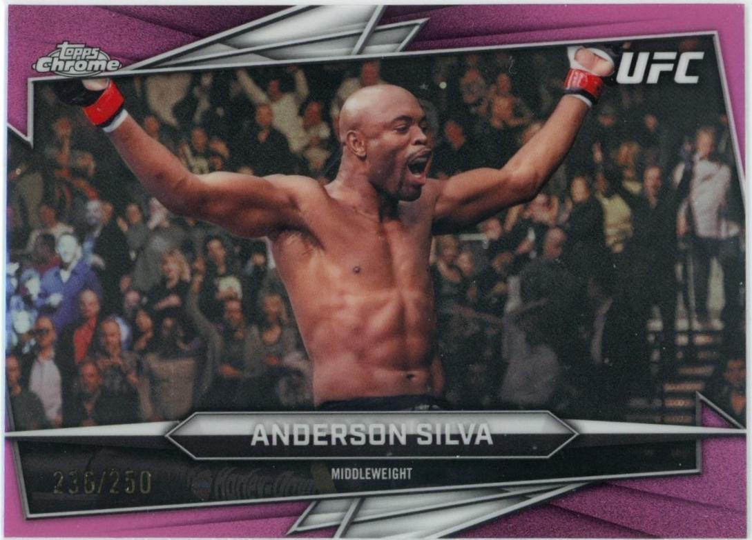 Anderson Silva 2026 Topps Chrome UFC Base #14 Pink Refractor