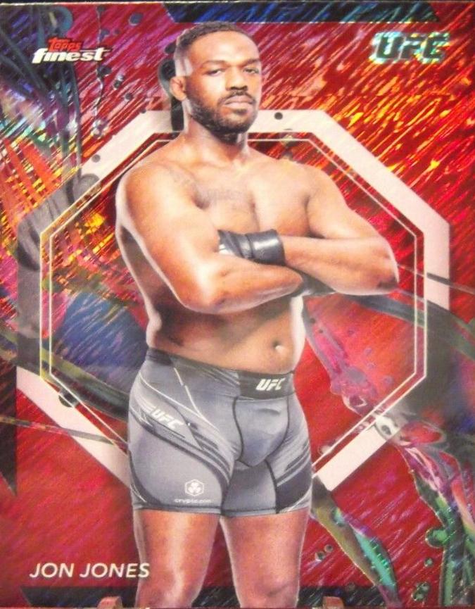 Jon Jones 2024 Topps Finest UFC Base Common #61 Red Shimmer Refractor