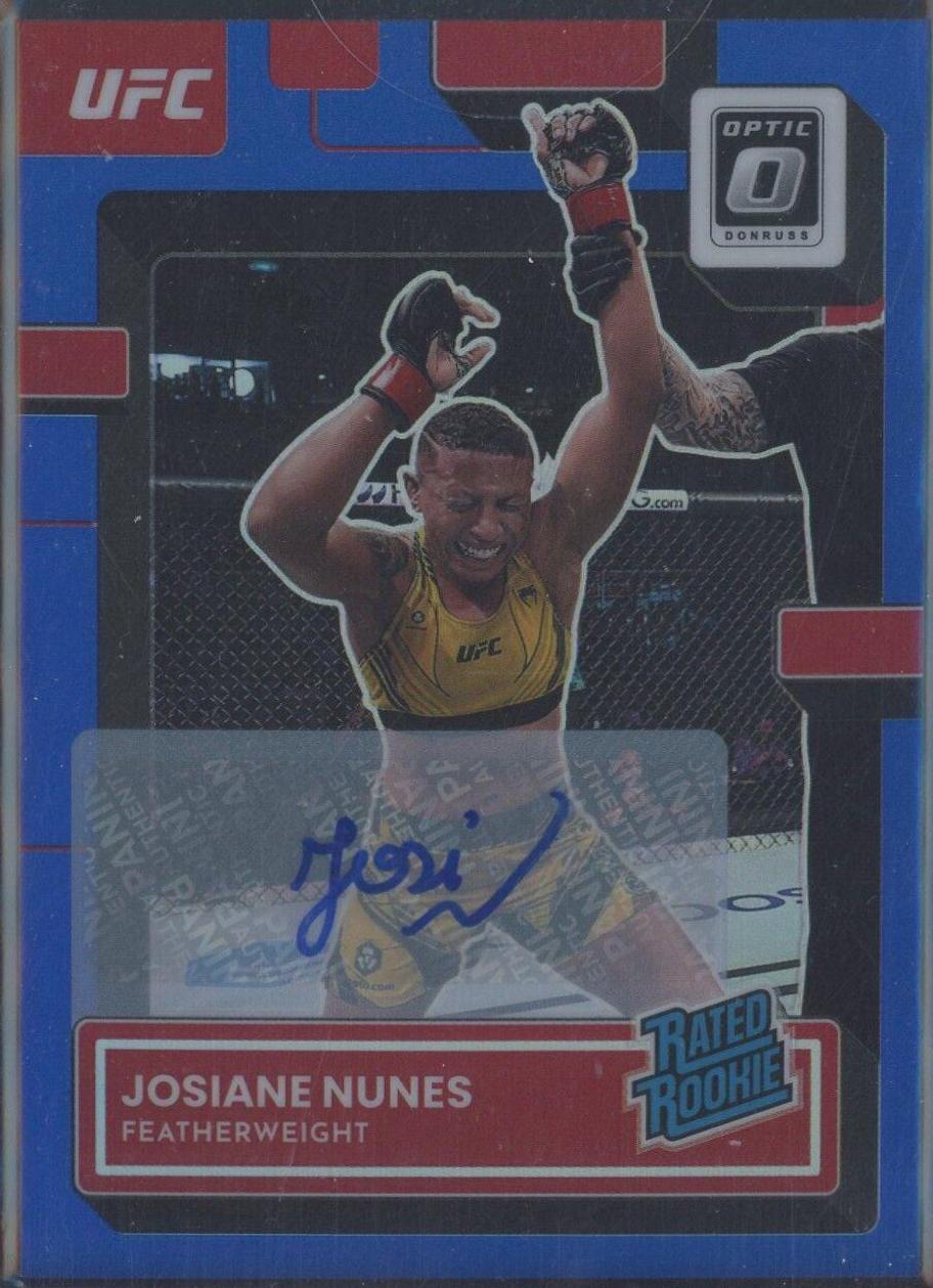 Josiane Nunes 2023 Panini Donruss Optic UFC Base Rated Rookies Signatures #137 Blue