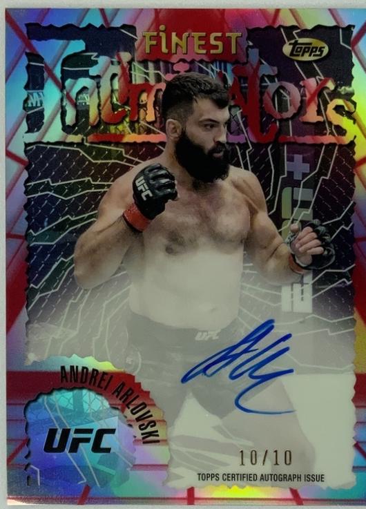 Andrei Arlovski 2024 Topps Finest UFC Intimidators Autographs #IA-AAR Red Black Vapor Refractor