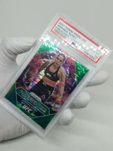 Amanda Nunes 2021 Panini Prizm UFC Fireworks #23 Green Pulsar