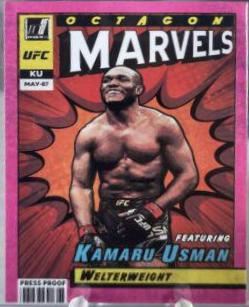 Kamaru Usman 2022 Panini Donruss UFC Octagon Marvels #12 Press Proof