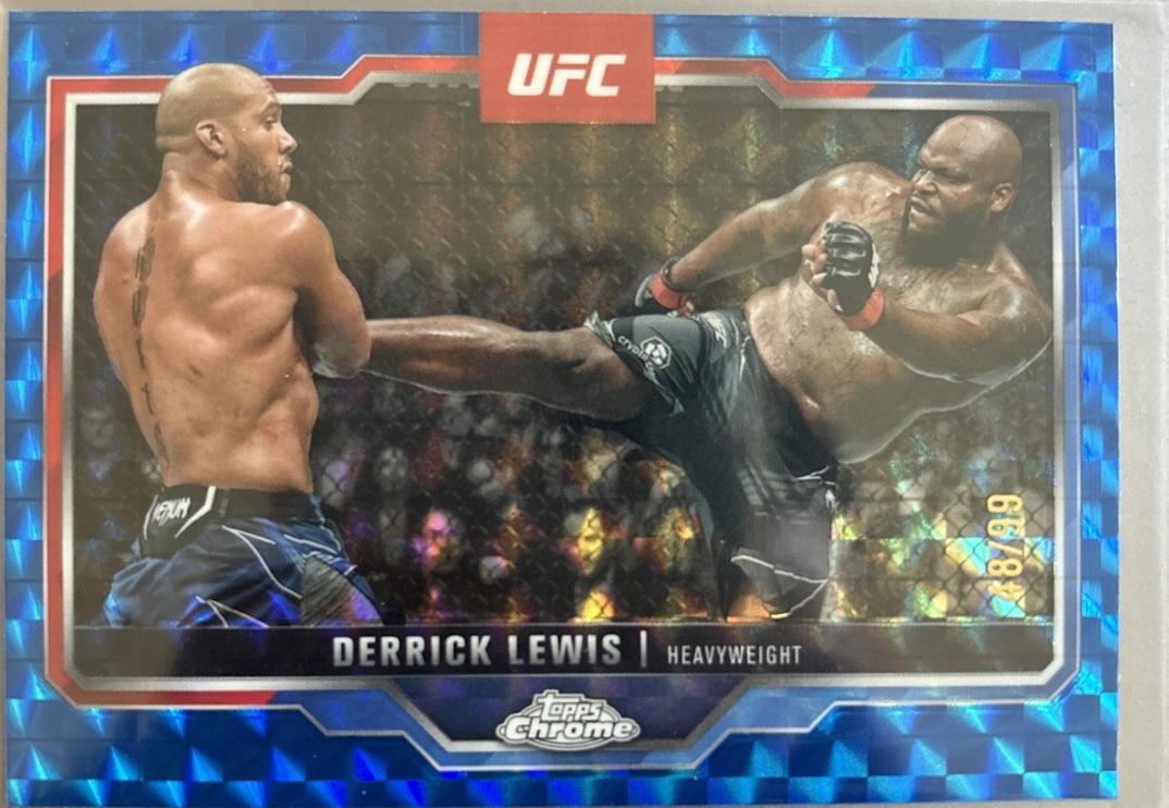 Derrick Lewis 2025 Topps Chrome UFC Base #104 Blue Geometric Refractor
