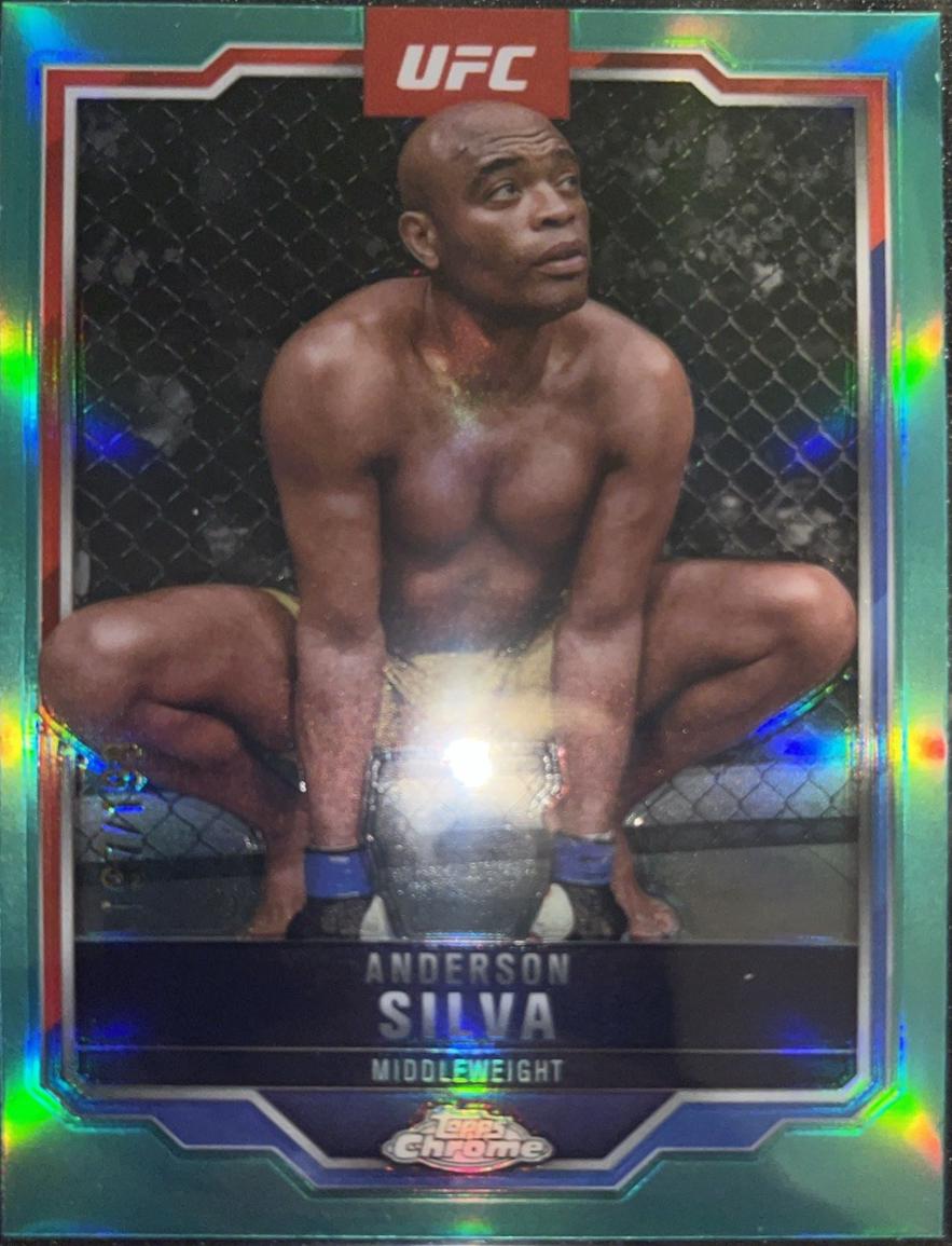 Anderson Silva 2025 Topps Chrome UFC Base #44 Aqua Refractor