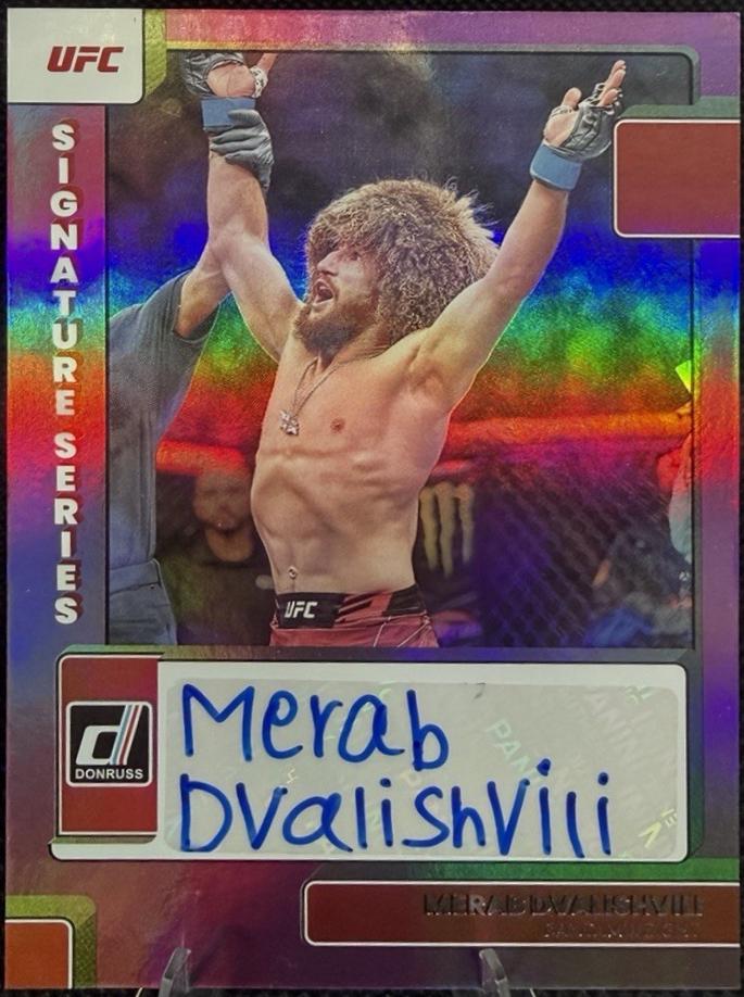 Merab Dvalishvili 2023 Panini Donruss UFC Signature Series #94 Pink Laser