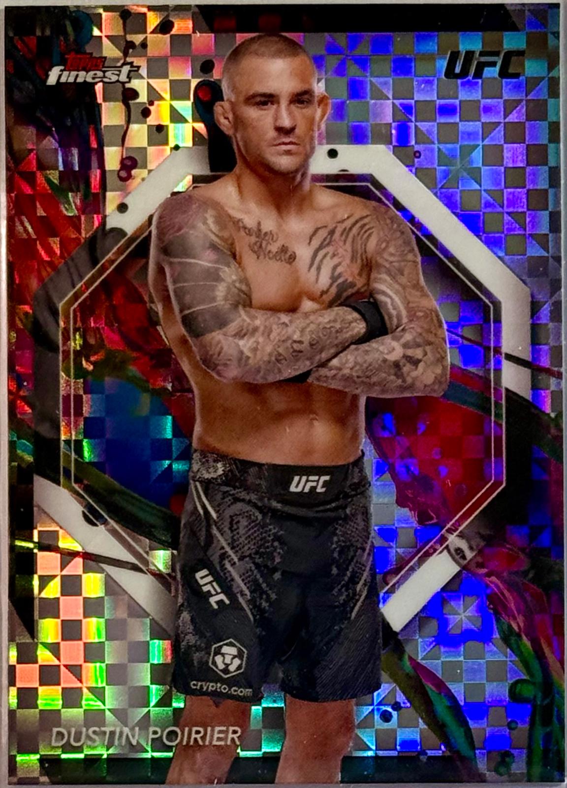 Dustin Poirier 2024 Topps Finest UFC Base Common #98 Checkerboard Refractor