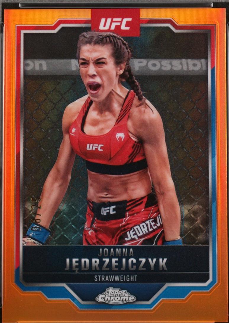 Joanna Jędrzejczyk 2025 Topps Chrome UFC Base #34 Orange Refractor