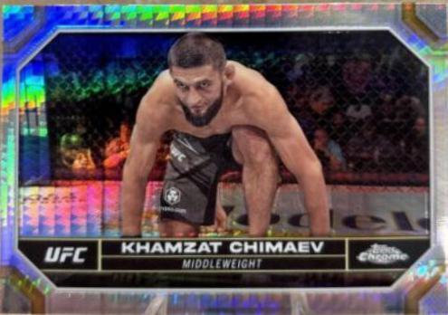 Khamzat Chimaev 2024 Topps Chrome UFC Base #114 Prism Refractor