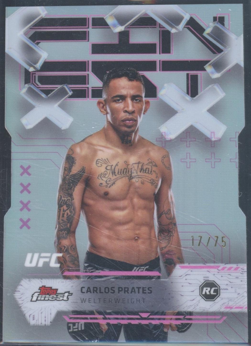 Carlos Prates 2025 Topps Finest UFC Base Common #87 Die-Cut Refractor