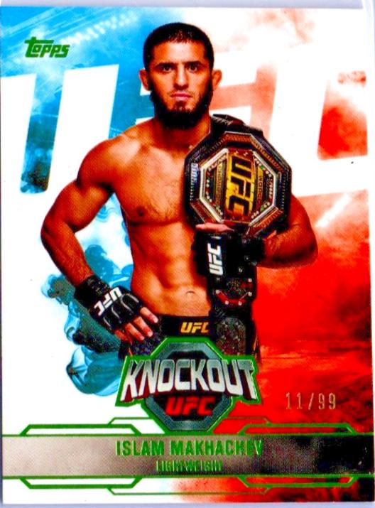 Islam Makhachev 2025 Topps Knockout UFC Base #94 Lime Green