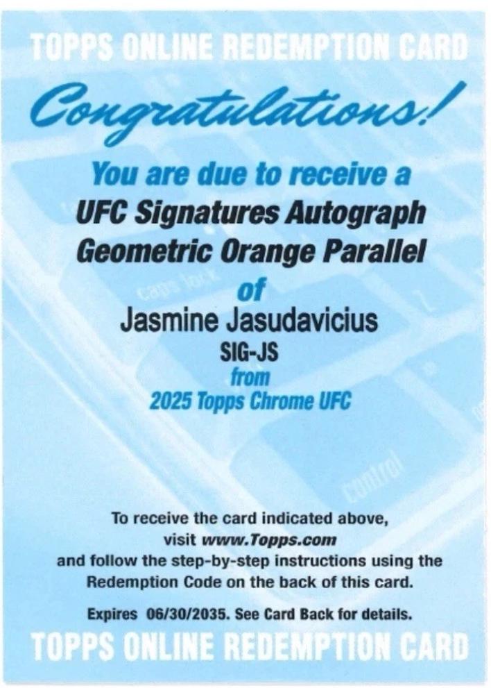 Jasmine Jasudavicius 2025 Topps Chrome UFC UFC Signatures #SIG-JS Geometric Red Refractor