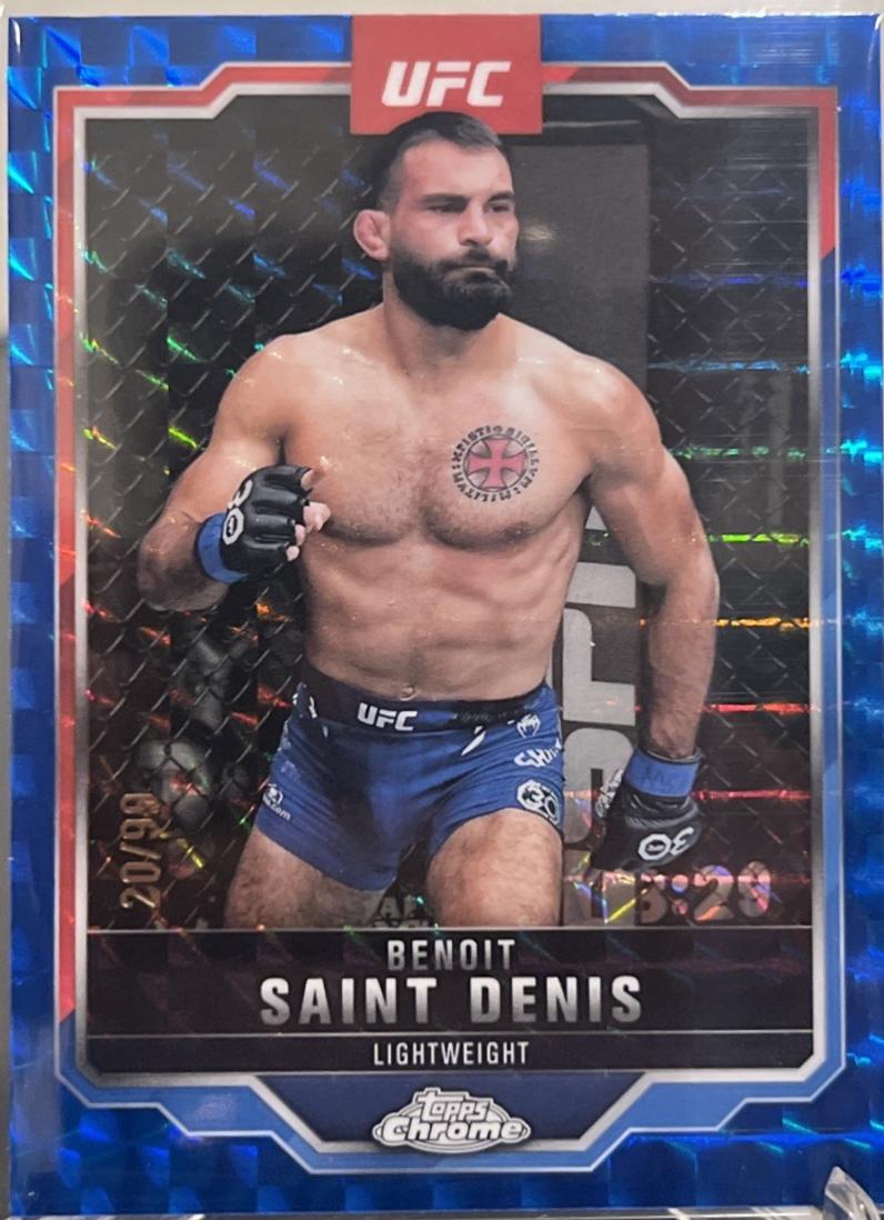 Benoit Saint Denis 2025 Topps Chrome UFC Base #162 Blue Geometric Refractor