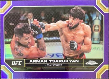 Arman Tsarukyan 2024 Topps Chrome UFC Base #20 Purple Refractor