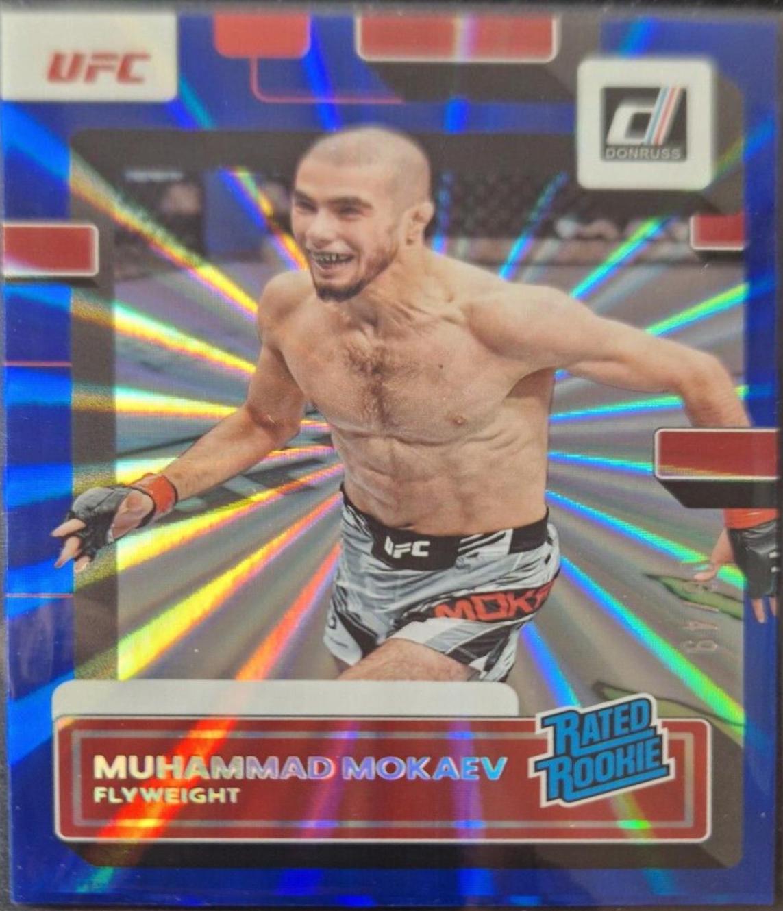 Muhammad Mokaev 2023 Panini Donruss UFC Base #212 Blue Laser